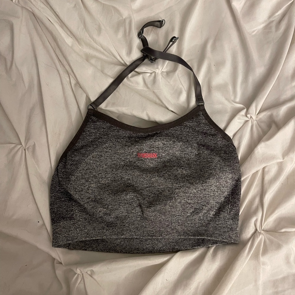Gray Backless Gymshark Sports Bra